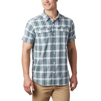 Columbia Muške Košulje - Silver Ridge Short Sleeve Seersucker Tamno Plave Smeđe | OJWG-02368